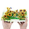 Golden Glow Sunflower Pop Up Greeting Card