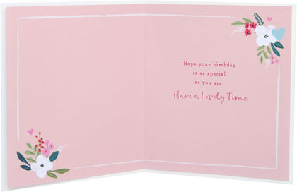 Gold Heart Flowers Design Nan Birthday Card