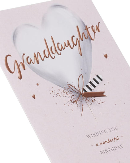 Silver Balloon Design Granddaughter Birthday Card