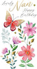 Embellished Butterflies Lovely Nan Happy Birthday Card
