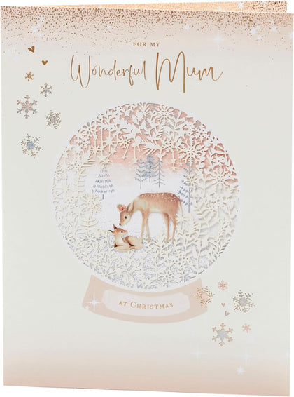 Intricate Snow Globe Design Mum Christmas Card