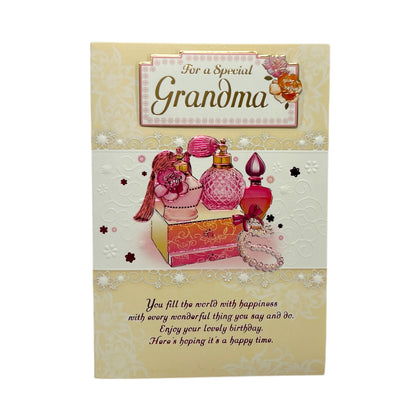 For A Special Grandma Perfumes Design Birthday Card