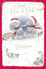 Bears Holding Paws Mum And Dad Christmas Card