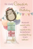 Hedgehog Design Lovely Cousin Birthday Card