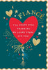 Heart and Stars Design Lucky Stars Message Fiancé Valentine's Day Card