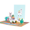 Llama Caravan Desert Delight Pop Up Greeting Card