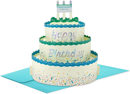 Paper Wonder Pick a Number Customizable Pop Up Birthday Cake Card