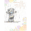 Bear Wrapped In Banner 'Another Year More Amazing' Birthday Card