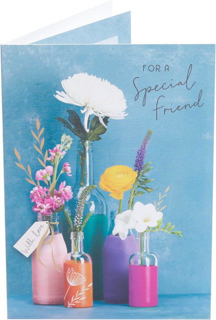 Flowers in Vase Design Friend Birthday Card