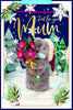 Bear Holding Poinsettia Bouquet Mum 3D Christmas Keepsake Card