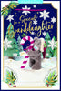 Bear With Candy Cane Special Granddaughter 3D Christmas Keepsake Card