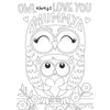 Two Owls Design Mummy Mother's Day Card with Colouring Activity and Stickers