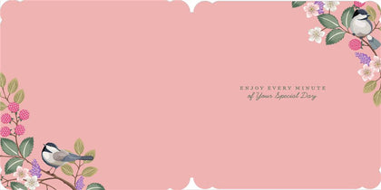 Floral Purple Design with Birds Berries Auntie Birthday Card 