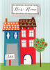 Colourful Houses Design New Home Congratulations Card