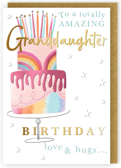 Rainbowtastic Cake! To A Totally Amazing Granddaughter Birthday Card