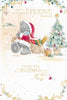 Bear In Santa Outfit Carrying A Sack Of Gifts Christmas Card