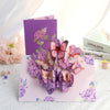 Flower & Butterfly Purple 3D Pop Up Greeting Card