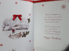 For a Dear Son and Partner Couple Walking in Winter Wonderland Design Christmas Card