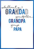 Grandad Grandpa Gramps Grandfather Papa Embellished Father's Day Card