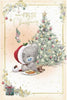 Bear Sat With Carrot And Mince Pies Baby's First Christmas Card