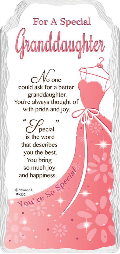 For a Special Granddaughter Sentimental Handcrafted Ceramic Plaque