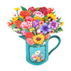 Garden Symphony Mixed Flower 3D Pop Up Pitcher Vase Greeting Card