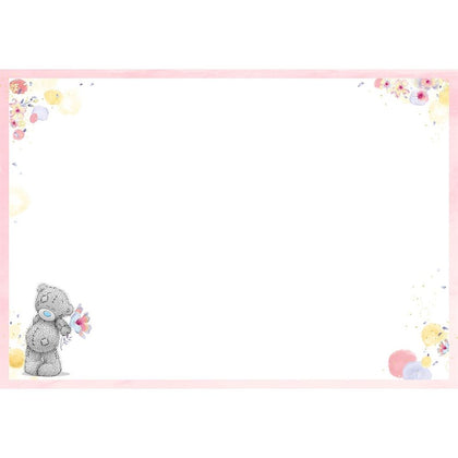 Bear With Flower Thank You Blank Card