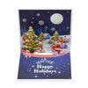Snowy Night Scene Happy Holidays & New Year 3D Pop Up Christmas Card