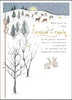 Die-Cut Illustrated Winter Scene Design For A Special Couple Christmas Card