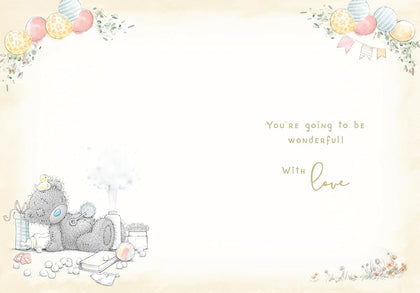 Bear With Garland 'Happy Baby Shower' Card