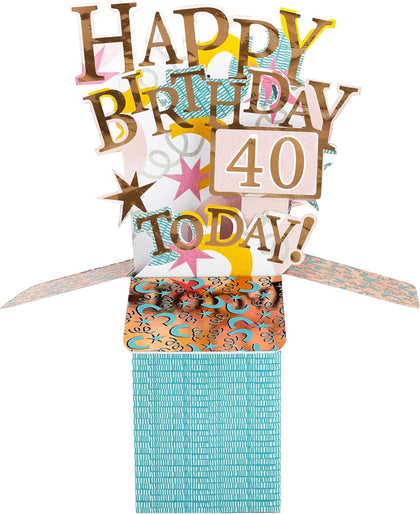 Clever Cube Fabulous! 40th Birthday For Her Pop Up Greeting Card