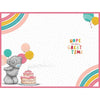 Bear With Cake Open Birthday Card