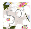Contemporary Floral Design Luxury 50th Birthday Card