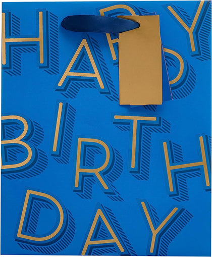 Male Blue Design Medium Gift Bag