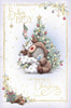 Bear In Reindeer Outfit Wonderful Baby Boy Christmas Card
