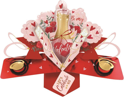 3D Pop Up Let's Celebrate Us Bubbles Valentine's Day Card