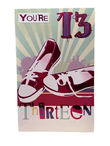 Pink Shoes Design 13th Birthday Girl Card