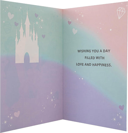 Disney Princesses Design Granddaughter Birthday Card with Sticker Sheet
