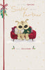 Boofles Sat On Sofa Sister & Partner Christmas Card
