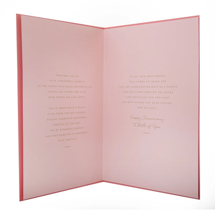 Traditional Floral Design with Heartfelt Verse Mum & Dad Anniversary Card