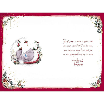 Bear Under Blanket Baby's First Christmas Card