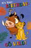 Disney Simba Pumbaa Timon Lion King Birthday Card