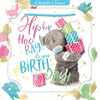 Bear With Stack Of Gifts 3D Luxury Keepsake Open Birthday Card