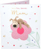 Boofle Laying on a Big Flower Mum Birthday Card