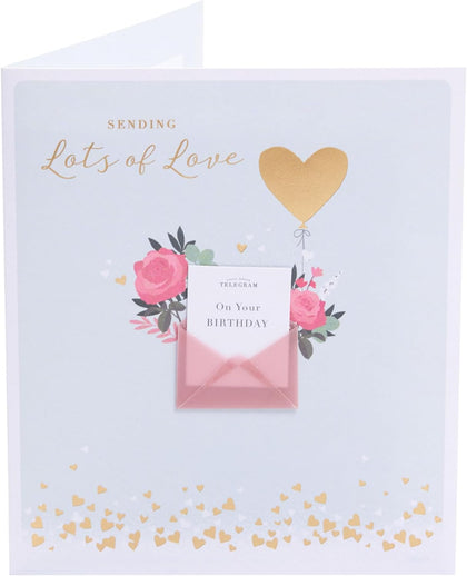 Pretty Telegram Design Birthday Card