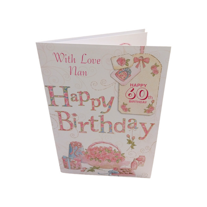 With Love Nan Happy 60th Birthday Card