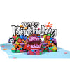 Multicolor Panda 3D Pop Up Birthday Card