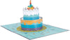 Blue Beautiful Round Cake Design 3D Pop Up Birthday Card