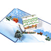 Gingerbread Houses with Snowy Scene 3D Pop Up Christmas Card