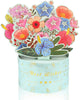 Floral Charm in Blue Vase 3D Pop Up Greeting Card